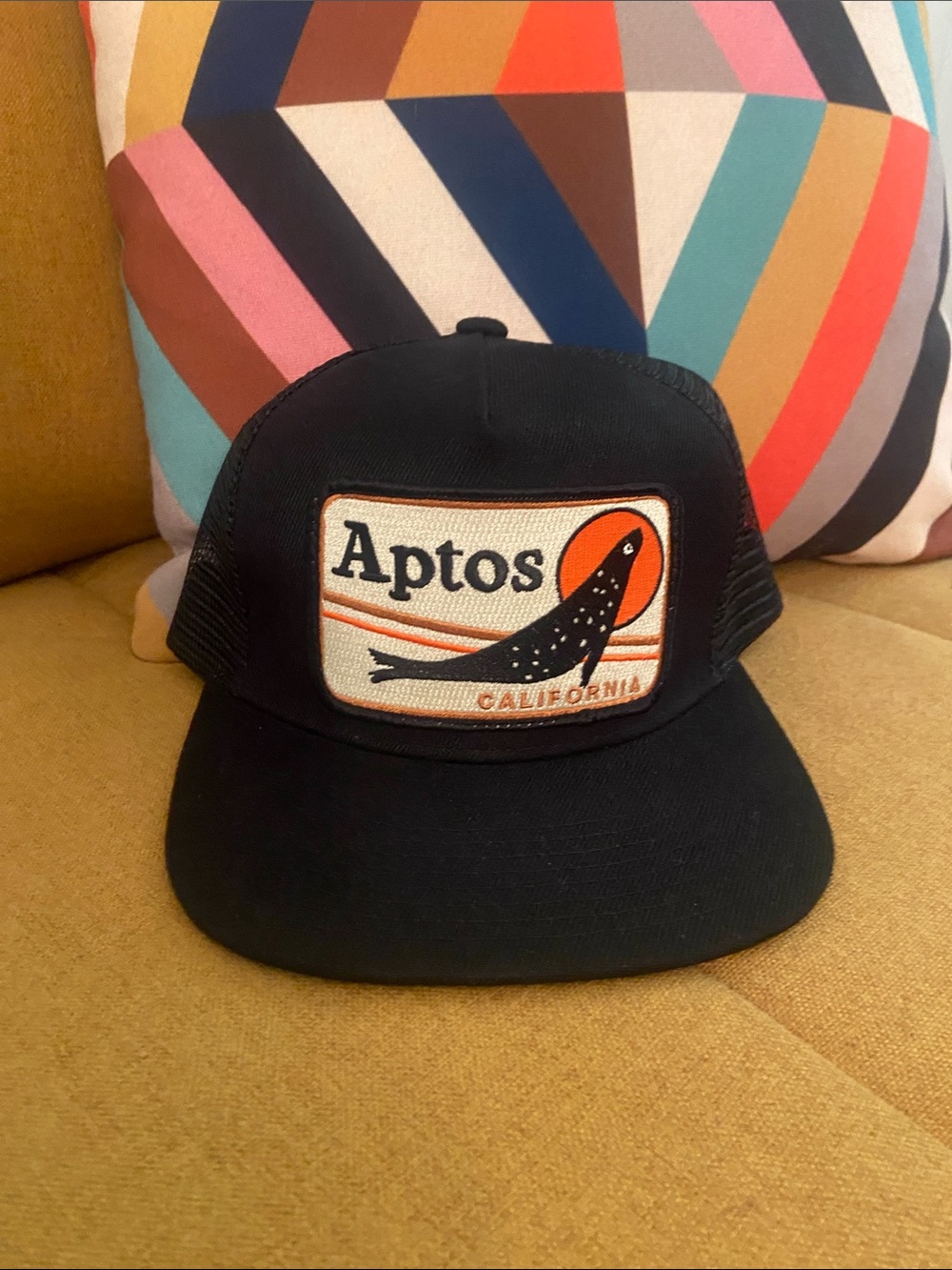 Aptos California Black Trucker Hat